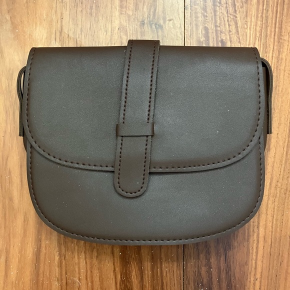 SHEIN brown vegan leather shoulder bag small gold tone hardware purse - Picture 6 of 6